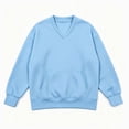 thumbnail image 6 of DISKEBUISS Women's V Neck Sweatshirt Long Sleeve Oversized Top with Kangaroo Pocket for Fall Winter Casual Pullover, 6 of 7
