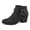 Black Snake PU, variant on Women's Ankle Boots Double Cross Strap Side Zipper Women Booties Black PU 8