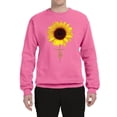 thumbnail image 2 of Sunflower Christian Faith Cross Inspirational/Christian Unisex Crewneck Graphic Sweatshirt, Neon Pink, 3XL, 2 of 3