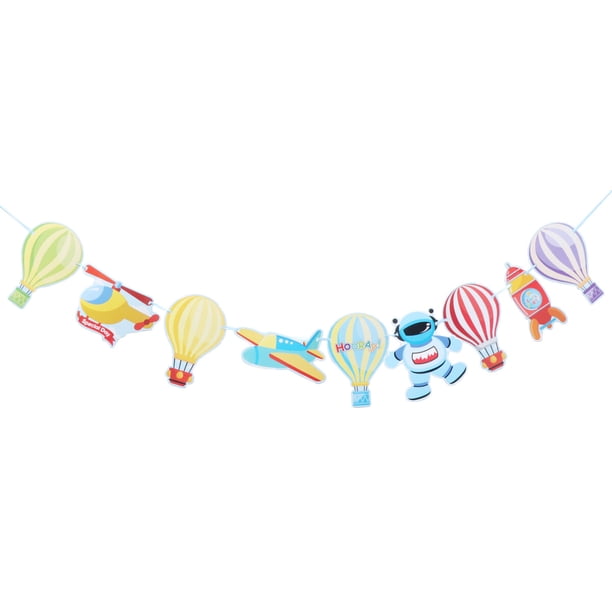 EeaseMX 1 juego de banderines de globos aerostáticos, banderines creativos para tirar, serpentinas de papel festivas para decoraciones de fiesta de cumpleaños.