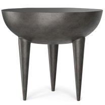 Simpli Home Otto Contemporary 21 inch Wide Cast Aluminum Side Table in Graphite, Fully Assembled