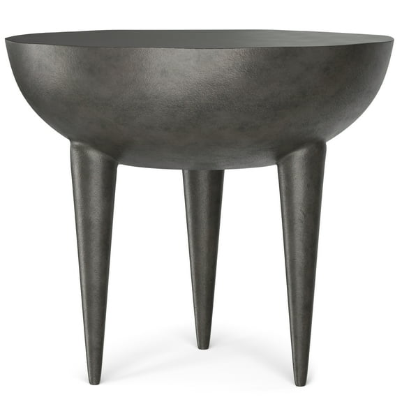 Simpli Home Otto Contemporary 21 inch Wide Cast Aluminum Side Table in Graphite, Fully Assembled