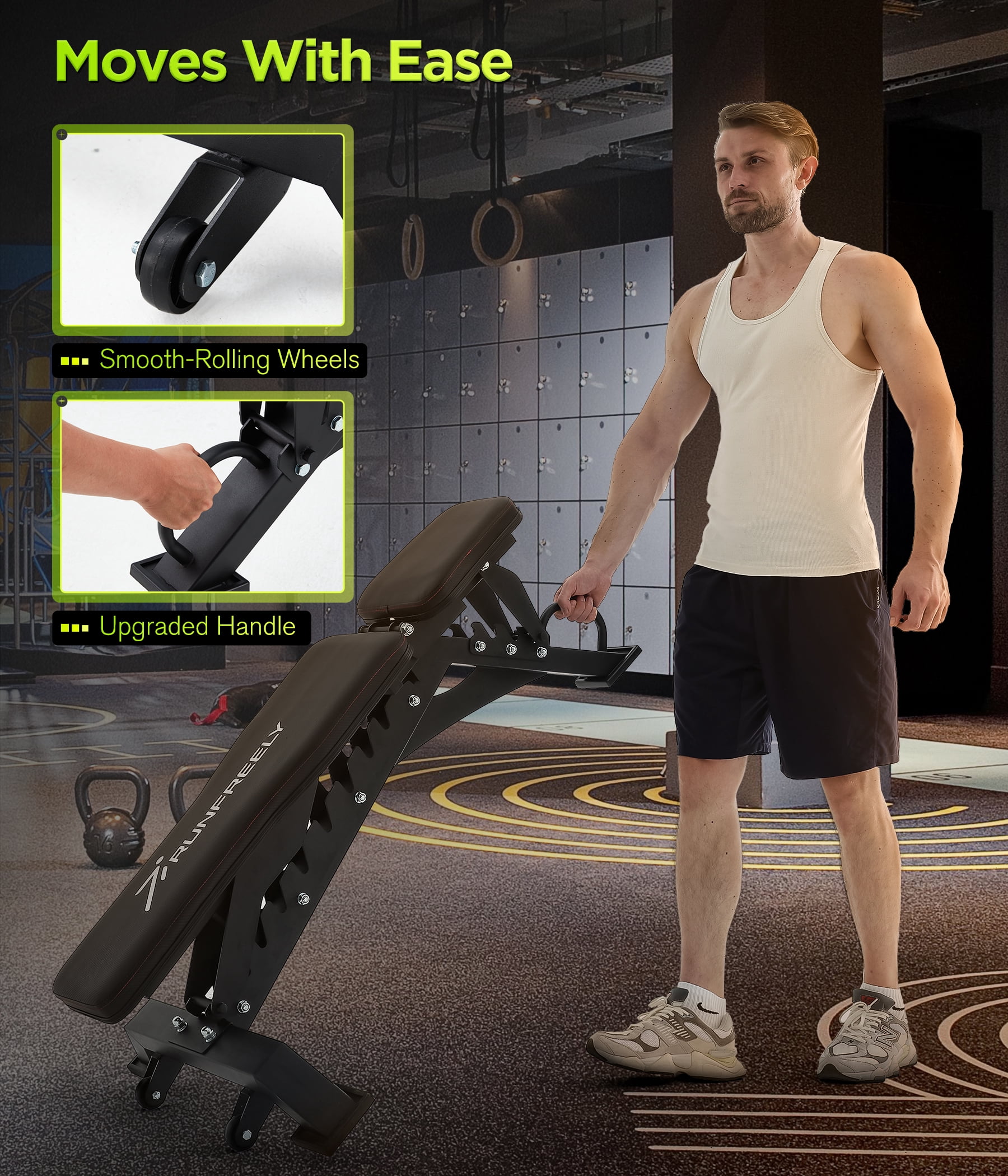 Heavy Duty Weight Bench 1000LB Capacity, Adjustable FID Workout Bench Weight Lifting, Bench Press for Gym and Home Gym