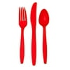Preserve Cutlery Made with Recycled Plastics, Tulip Red, 24-Pack (8 Forks, 8 Knives and 8 Spoons)