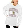 thumbnail image 2 of Women's Gameday Couture White Minnesota Vikings Mind Games Oversized Long Sleeve T-Shirt, 2 of 5