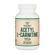 Acetyl L Carnitine (150 Capsules, 75 Day Supply) 1,000mg ALCAR for Brain Function Support, Memory, Attention, and Stamina - Made and Tested in The USA by Double Wood Supplements
