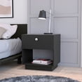 thumbnail image 2 of Black 1-Drawer Nightstand | Open Storage in Bedroom for Various Items | Sophisticated Wood Craftsmanship | Offer Easy Access to Stored Goods, 2 of 2
