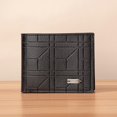 thumbnail image 1 of SGACAI Cartera de hombre, cartera corta, cartera juvenil, cartera suave horizontal a cuadros, nueva M9, 1 of 7