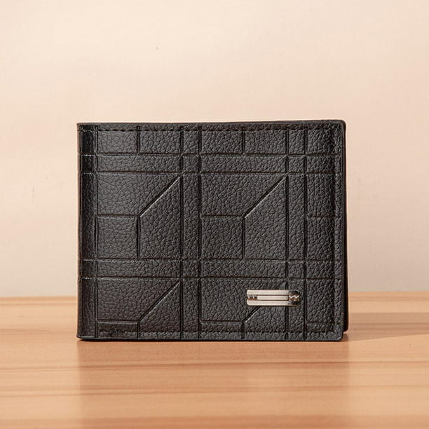 Ruifaya Cartera de hombre, cartera corta, cartera juvenil, cartera suave horizontal a cuadros, nueva M9
