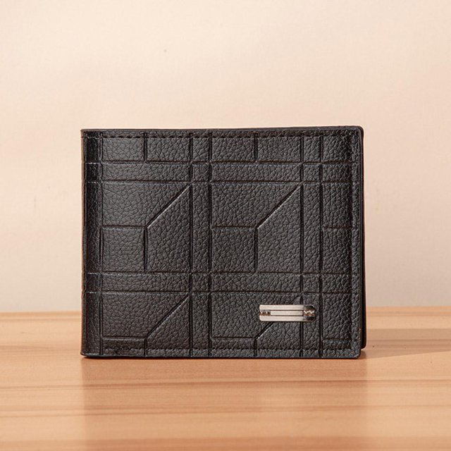 SGACAI Cartera de hombre, cartera corta, cartera juvenil, cartera suave horizontal a cuadros, nueva M9