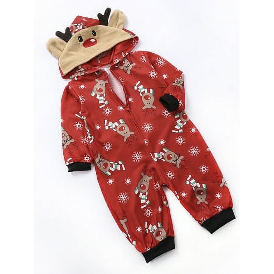 Sinhoon Christmas Family Matching Hoodie Pajamas Reindeer One Piece Jumpsuit Zipper Pjs for Adult Kids Baby