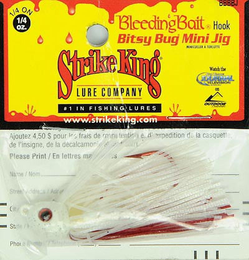 Strike King Bleeding Bitsy Bug Jig 1/4oz Bleeding White Bass Lure