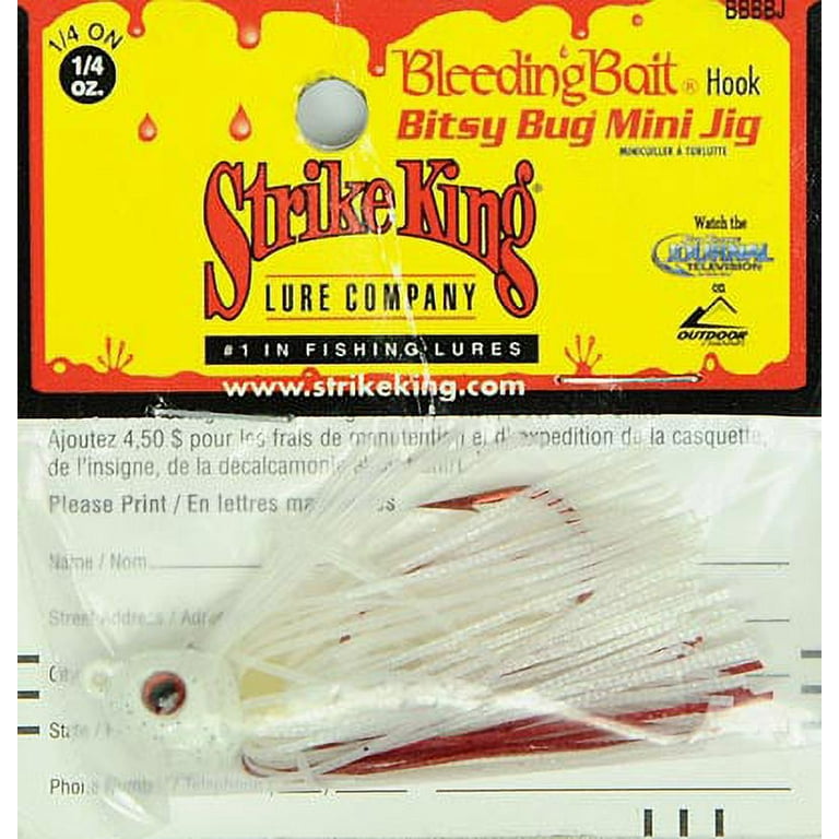 Strike King Bleeding Bitsy Bug Jig 1/4oz Bleeding White Bass Jig 