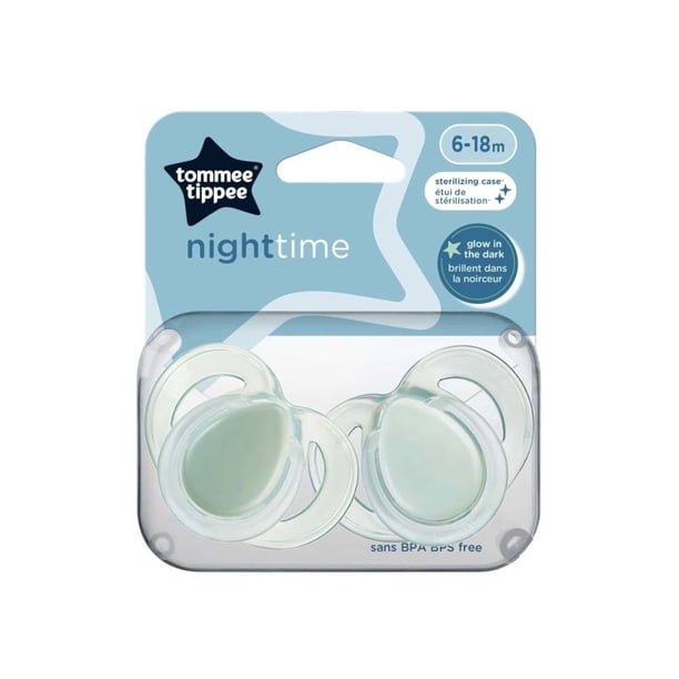 Chupetes y caja esterilizadora Tommee Tippee Nighttime Para Bebé 6-18 Meses