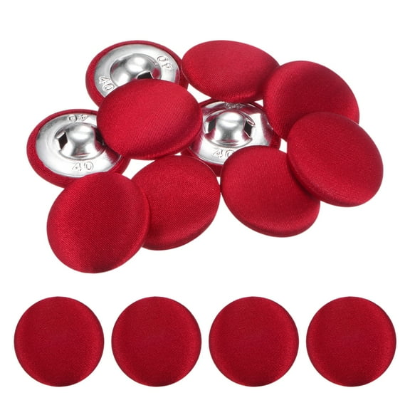Uxcell Cover Button Kits [10pcs] - Fabric Button Maker for Hat Replacement & Repair - [Red - 1 IN]