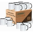 thumbnail image 6 of JPPlus 11oz Sublimation Mugs with Colored Handles & Interiors | Tazas para Sublimar, Bulk Mugs for Custom Designs & Branding | White Mugs Set of 12 or Case of 36- Red (12), 6 of 8