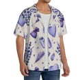 thumbnail image 2 of PAYOHTO Purple Lavender Mens Hawaiian Casual Short-sleeved Shirt Tropical Summer Beach Button Down Shirts, 2 of 7
