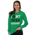 thumbnail image 5 of St Patricks I Love My Irish Husband Women's Long Sleeve T Shirt Brisco Brands X, 5 of 6