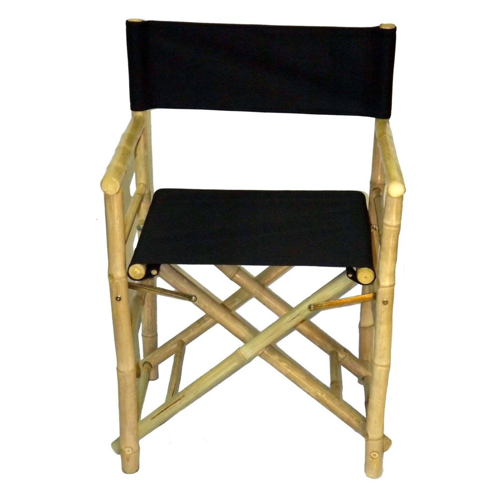 Bamboo54 Folding Bamboo Low Directors Chair with Canvas Cover Set of 2