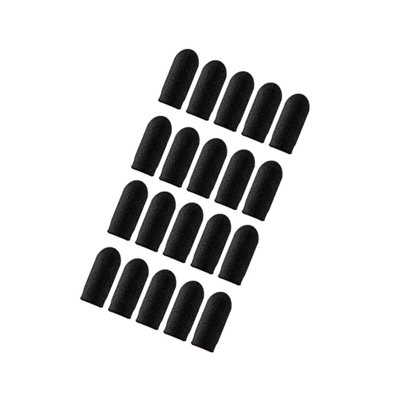 ziyahi 20 Pieces Gaming Finger Sleeves Anti Sweat Breathable Cover for Mobile Game Black