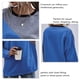 thumbnail image 4 of Mujeres Casual Pullover Cuello Redondo Manga Larga Gota Hombro Costura Bloque de Color Mujeres Pullover Top Azul Brillante L, 4 of 5