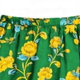 thumbnail image 4 of Womens Lightweight Boho Floral Maxi Skirt with Elastic Waist, High Waisted A-Line Flow Summer Beach Skirt in Green,Size XL, 4 of 7
