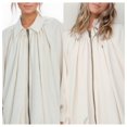 thumbnail image 3 of Chaqueta Xunger Puffed Bomber para mujer de gran tamaño, color beige, 3 of 4