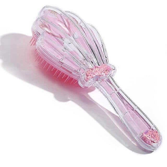 Cepillo desenredante rosa con forma de unicornio para niñas y mujeres, con cerdas suaves y delicadas.