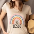thumbnail image 4 of Christian Rainbow Graphic T-Shirt Jesus Way Truth Life, Dark Heather, Size M, 4 of 6