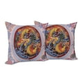 thumbnail image 6 of Ambesonne Flower Throw Pillow Cover 2 Pack, Chinese Dragon Mythical, 18", Yellow Blue, 6 of 6