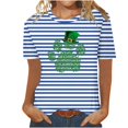 thumbnail image 1 of Camisetas Casuales de Mujer Nueva Moda Impresa Cuello Tripulado Manga Corta, Top Ligero para Diario Y Fiesta, 1 of 4