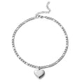 thumbnail image 5 of Women s Ankle Leg Bracelet Beach Jewelry Ladies Gold Color Stainless Steel Figaro Chain With Heart Pendant Anklets for Women, 5 of 5
