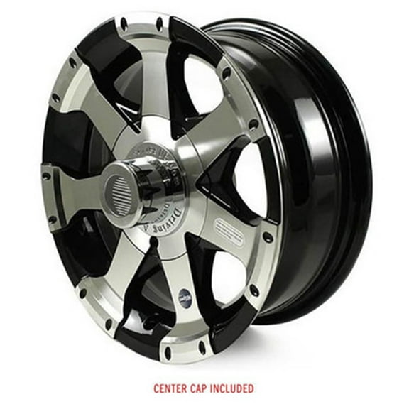 13X5 5-Lug on 4.5" HiSpec Aluminum Series 06 Trailer Wheel - Black Inlay - 635545B