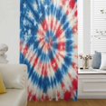 thumbnail image 5 of Blue Red American Flag Sheer Curtains 54 Inches Long, Abstract Art USA Tie-dye Light Filering Curtains, Breathable Simi Curtain Privacy Drapes for Kitchen Bathroom Lightweight Small Window Treatment, 5 of 9