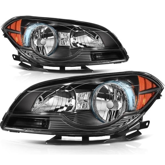 Headlights Assembly For Chevy Malibu 2008-2012 Front Black Housing Lamps Pair