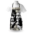 thumbnail image 4 of Urban Graffiti Apron, Sprayed Stencil Design of Hand Marks on Chalky Wall Pattern, Unisex Kitchen Bib with Adjustable Neck for Cooking Gardening, Adult Size, Eggshell Black and White, by Ambesonne, 4 of 4