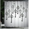 thumbnail image 4 of Ambesonne Grey Black Shower Curtain, Shadow of Old Keys, 69"Wx75"L, Pale Grey Black, 4 of 5