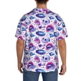 thumbnail image 3 of Kdxio Men's Hawaiian Shirt for Men Short Sleeve Shirt crystal Skull record lips Summer Casual Holiday Beach Button Down T-Shirts, 3 of 5