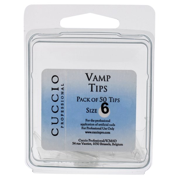 Uñas acrilicas Cuccio Vamp Tips - 6 Acrylic Nails Dama 50 Pc