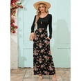 thumbnail image 2 of Chiclily Women's Long Sleeve Loose Plain Maxi Dresses Casual Long Dresses with Pockets, Peach Blossom L, 2 of 6