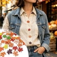 thumbnail image 4 of 50 Pcs Fall Wooden Buttons,Autumn Thanksgiving Maple Leaf Shaped Sewing Buttons for Clothing Hat Backpack Decor, 4 of 8