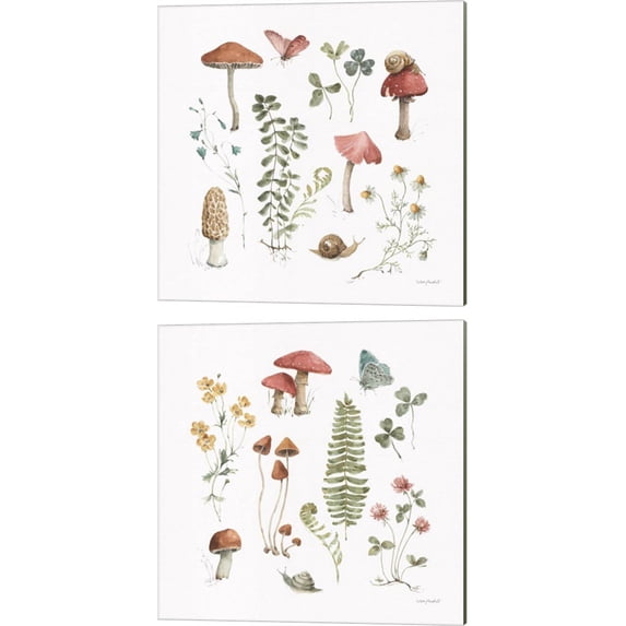 Great Art Now Forest Treasures by Lisa Audit 2 Piece Canvas Art Set Each 14"W x 14"H