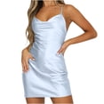 thumbnail image 2 of Wycnly Formal Dresses for Women Party Club Sexy Slim Backless Spaghetti Strap Mini Dresses Sleeveless V-Neck Solid 2024 Summer Short Dress Blue XL, 2 of 6