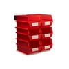 Triton Products® LocBin 8-Piece Wall Storage Unit with 14-3/4"L x 8-1/4"W x 7"H Interlocking Poly Bins, 6ct, Wall Mount Rails 8-3/4"L with Hardware, 2pk Organizers
