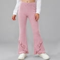 thumbnail image 7 of XIYON Girls Pants Solid Color Ruffled Flare Pants Kids Comfortable Trousers for Play and Everyday Wear, 7 of 7