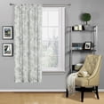 thumbnail image 2 of Kate Aurora Shabby Chic Floral Jacobean Sheer Tie Up Window Curtain Shades - Aqua, 2 of 5