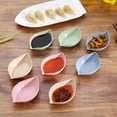 thumbnail image 4 of Ludlz 4Pcs Leaf-Shape Seasoning Dishes/Tea Bag Holders/Teaspoon Rest/Ketchup Saucer/Appetizer Plates/Vinegar Spice Salad Soy Sushi Wasabi Seasoning Dipping Bowls, 4 of 8