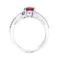 thumbnail image 5 of SuperJeweler 1 1/2ct Oval Shape Ruby and Diamond Ring in Sterling Silver For Women, 5 of 8