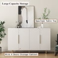 thumbnail image 5 of HIUU White Fluted Buffet Cabinet with Storage - 4 Cabinets and Spacious Table Top, Modern Cabinet for Living Room., 5 of 9