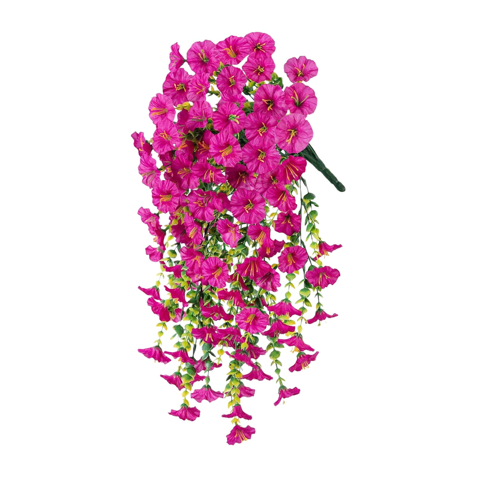 Utoimkio Artificial Faux Hanging Plants Flowers Vines for Outdoor Outside Summer Decoration,29.5 inch Fake Silk Flower for Front Porch Balcony - Hot Pink